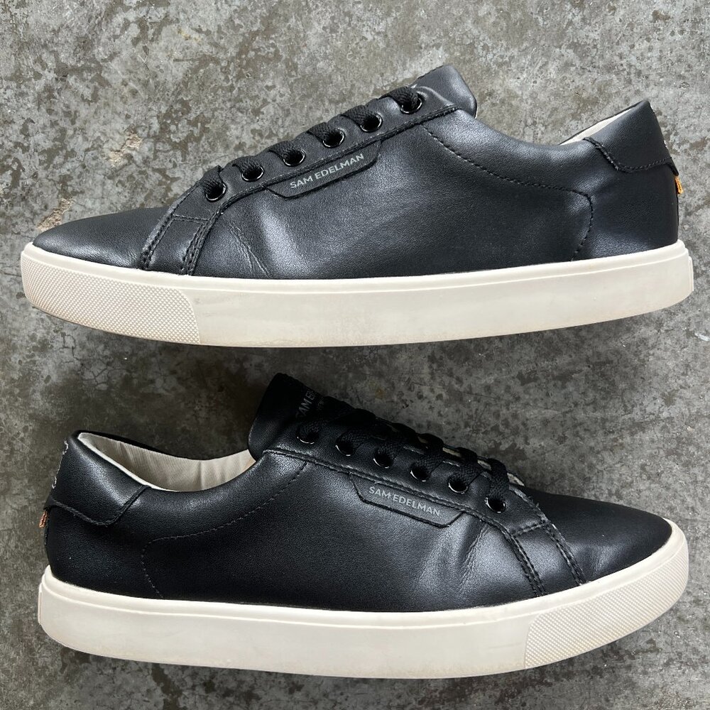 Sam Edelman Ethyl Black Low Top Sneakers Lace Up Business Casual Women's 9.5